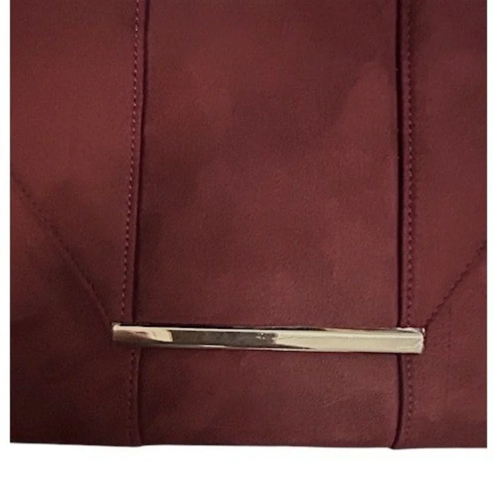 NWT‎ JNB Studio Burgundy Faux Suede Envelope Clutch Chain Shoulder Bag Modern